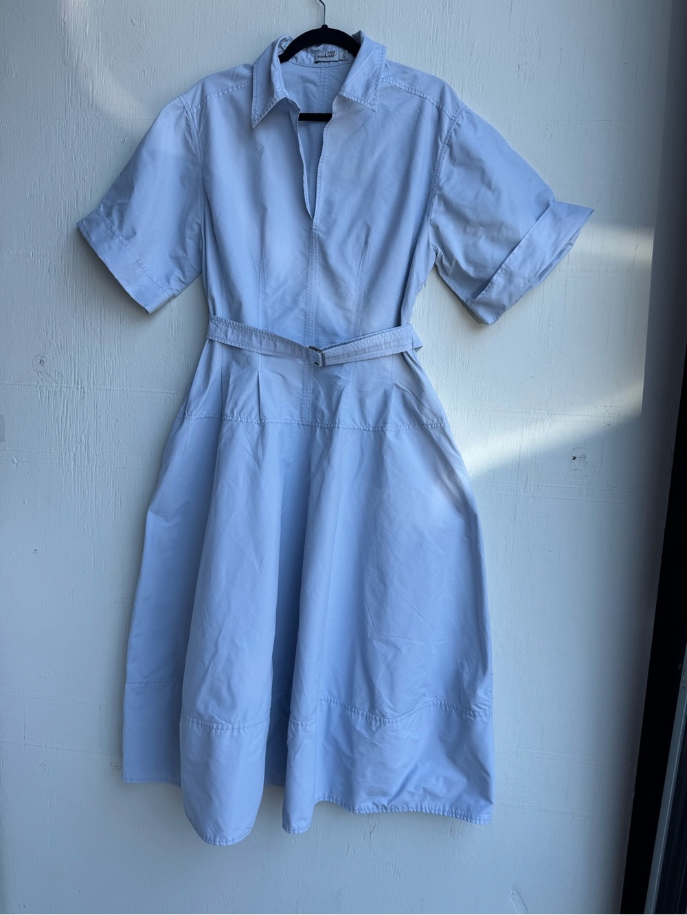 Simkhai Light Blue Midi Shirt Dress with Belt